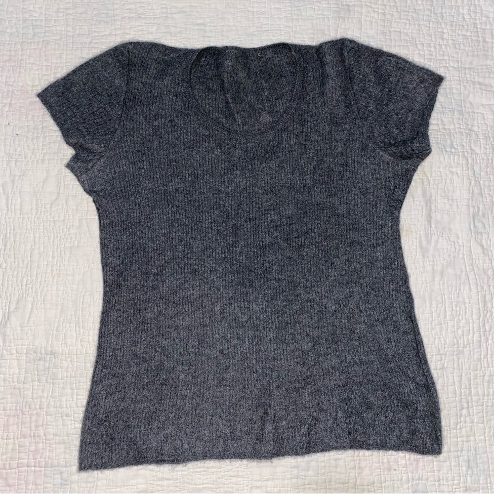 JIL SANDER $800 Cashmere Short Cap Sleeve Top Blouse 100% Cashmere Great Cond - Picture 5 of 16
